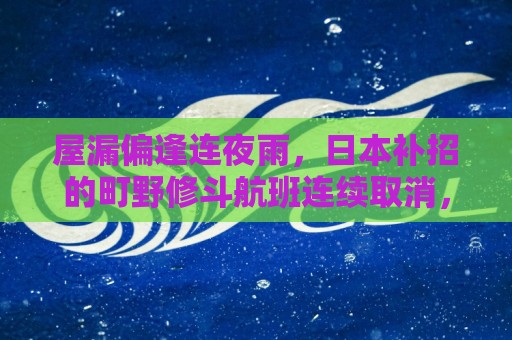 屋漏偏逢连夜雨，日本补招的町野修斗航班连续取消，首战前才会合